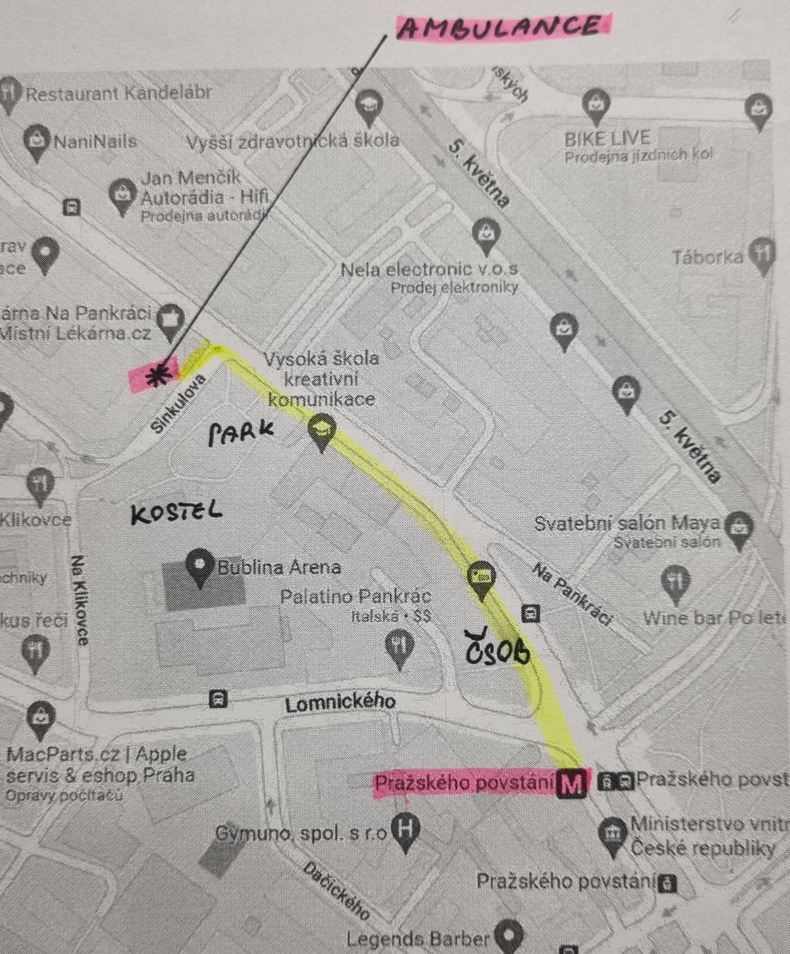 Na Pankráci 40, mapa
